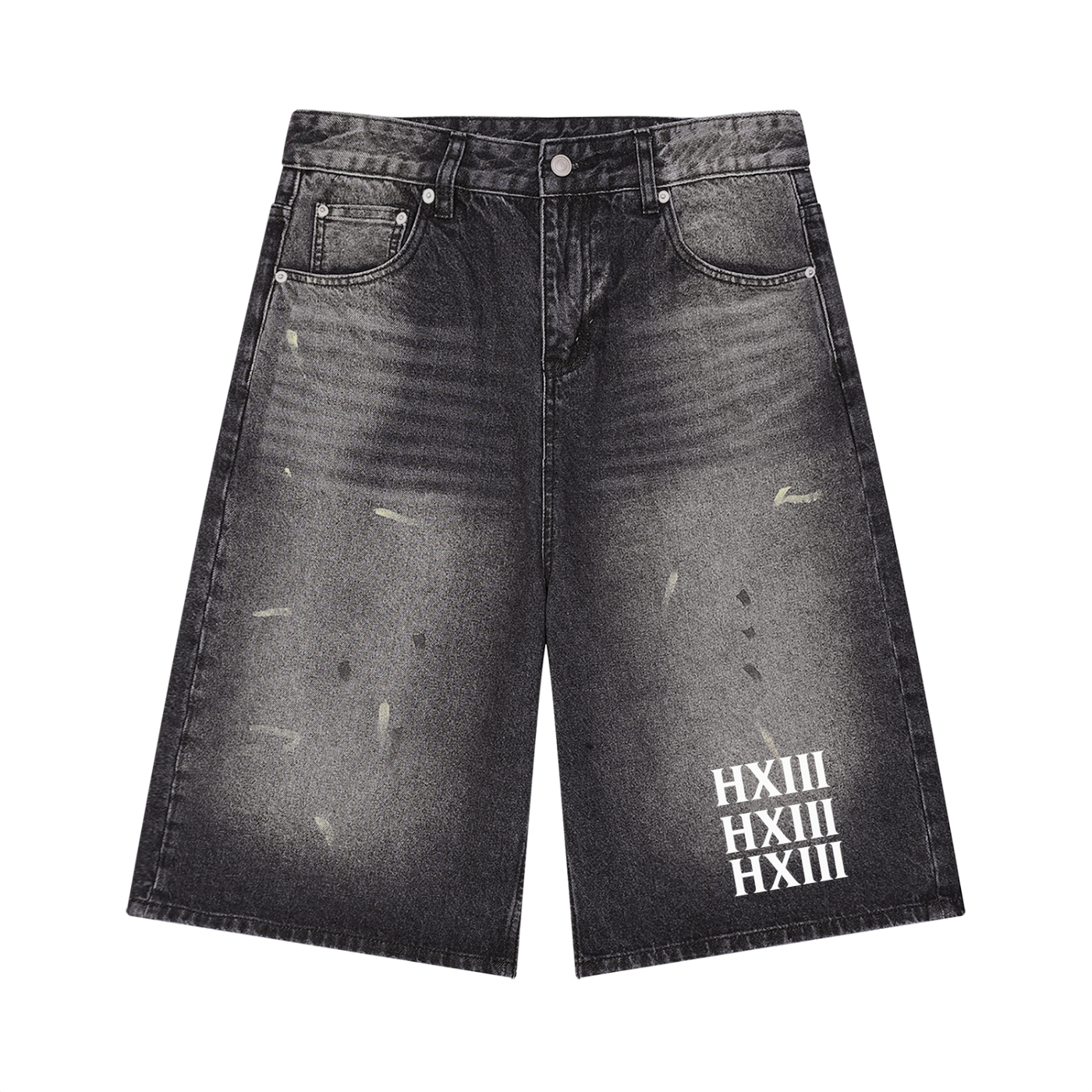 HAVEN XIII Stacked Mark Denim Shorts
