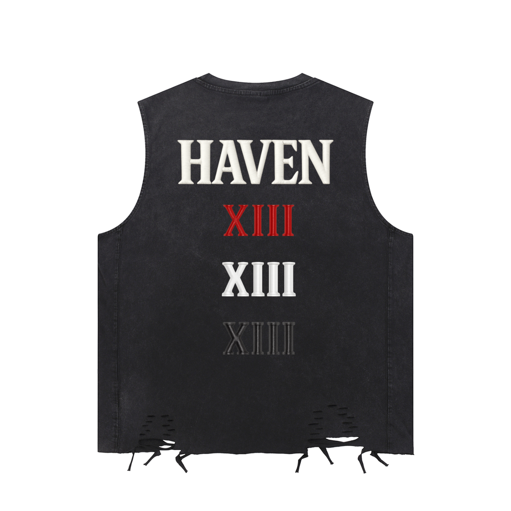 HAVEN XIII — Stacked XIII Distressed Muscle Tank