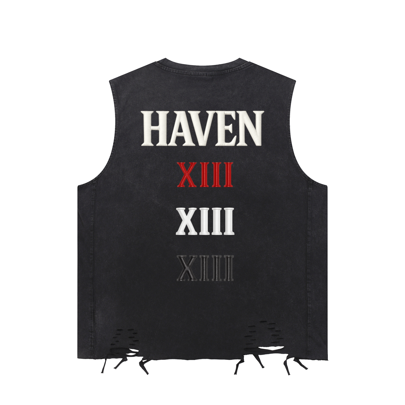 HAVEN XIII — Stacked XIII Distressed Muscle Tank