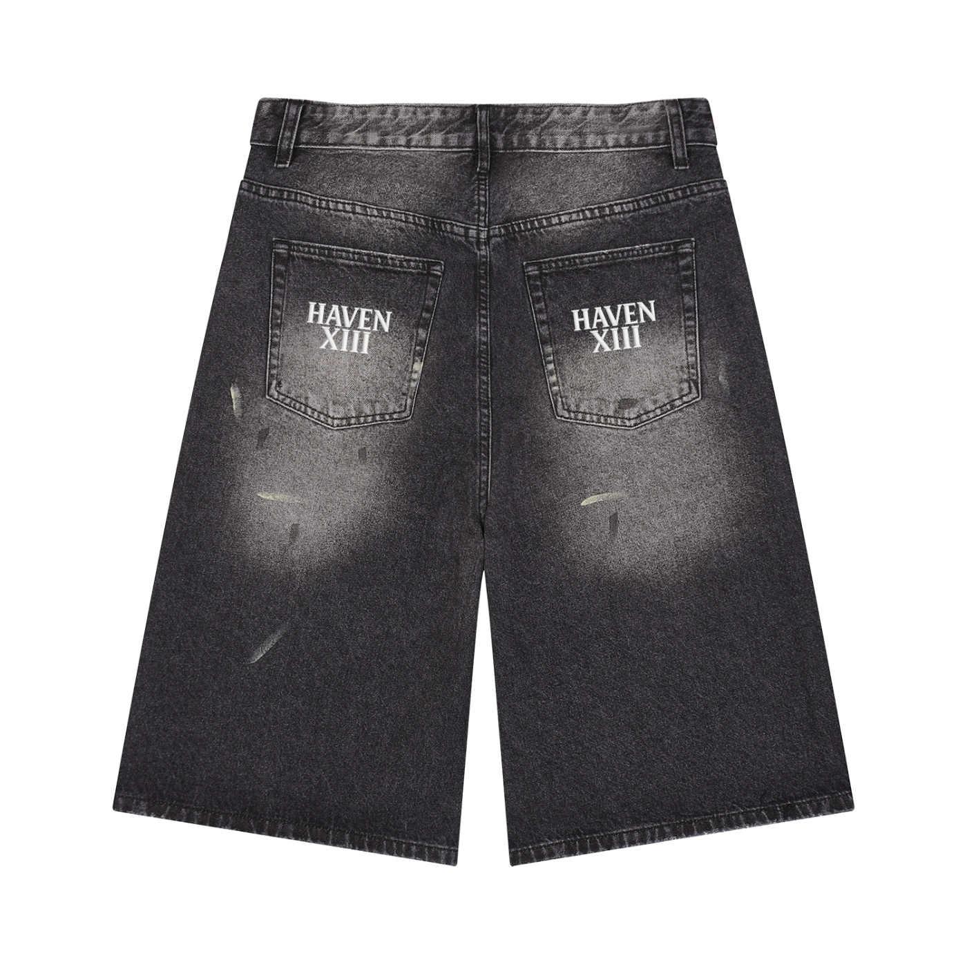 HAVEN XIII Stacked Mark Denim Shorts